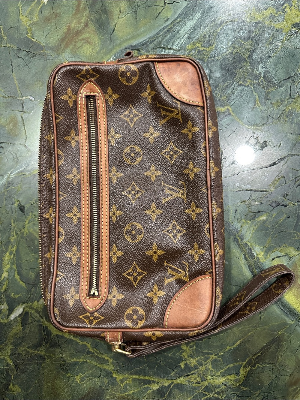 Louis Vuitton Project Bag Brown Monogram Canvas Wristlet Clutch Needs Zipper pul - Picture 15 of 17